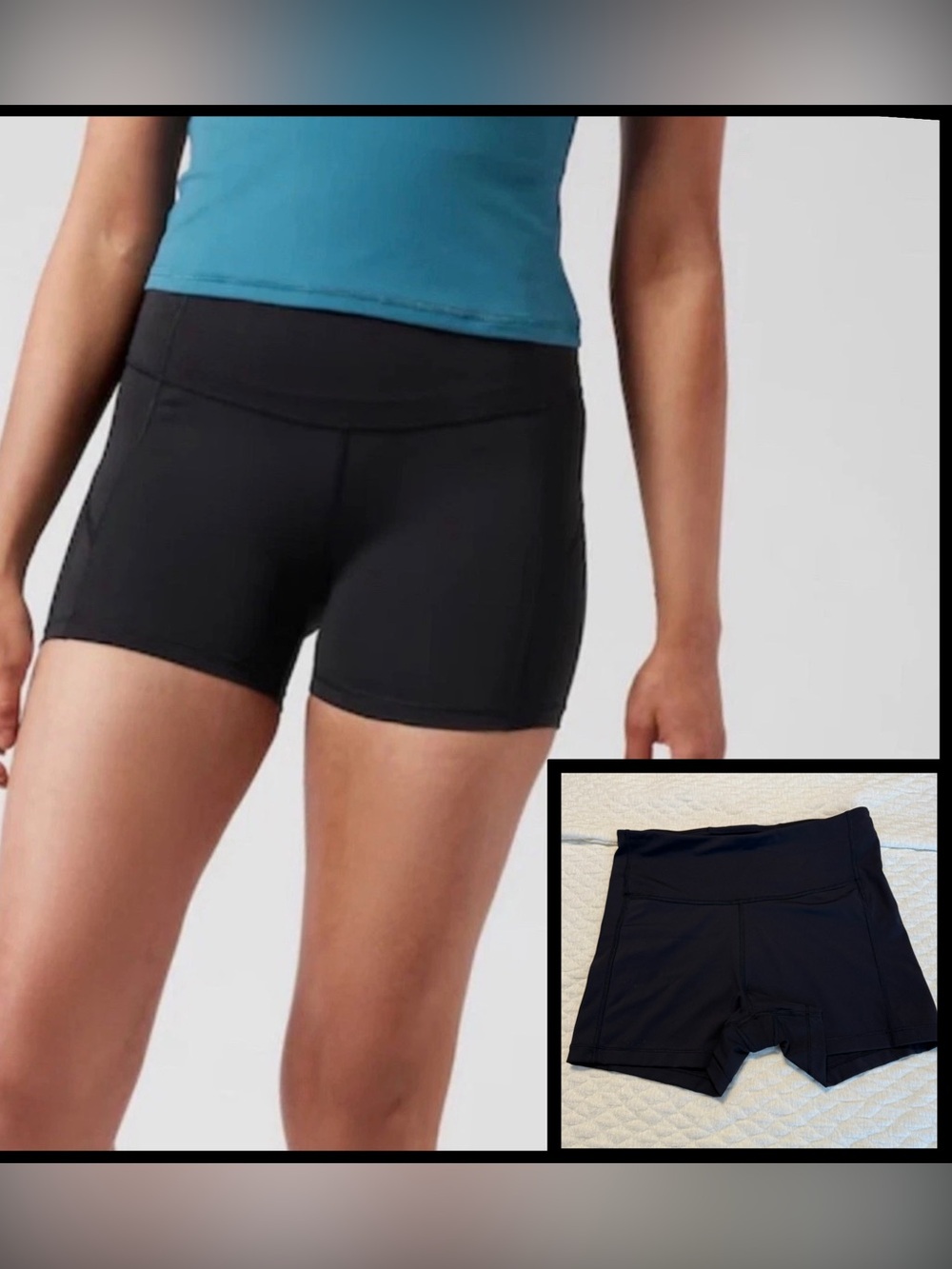 Athleta Ultimate Shortie Black Athletic Shorts Women’s Sz Medium Nylon Spandex